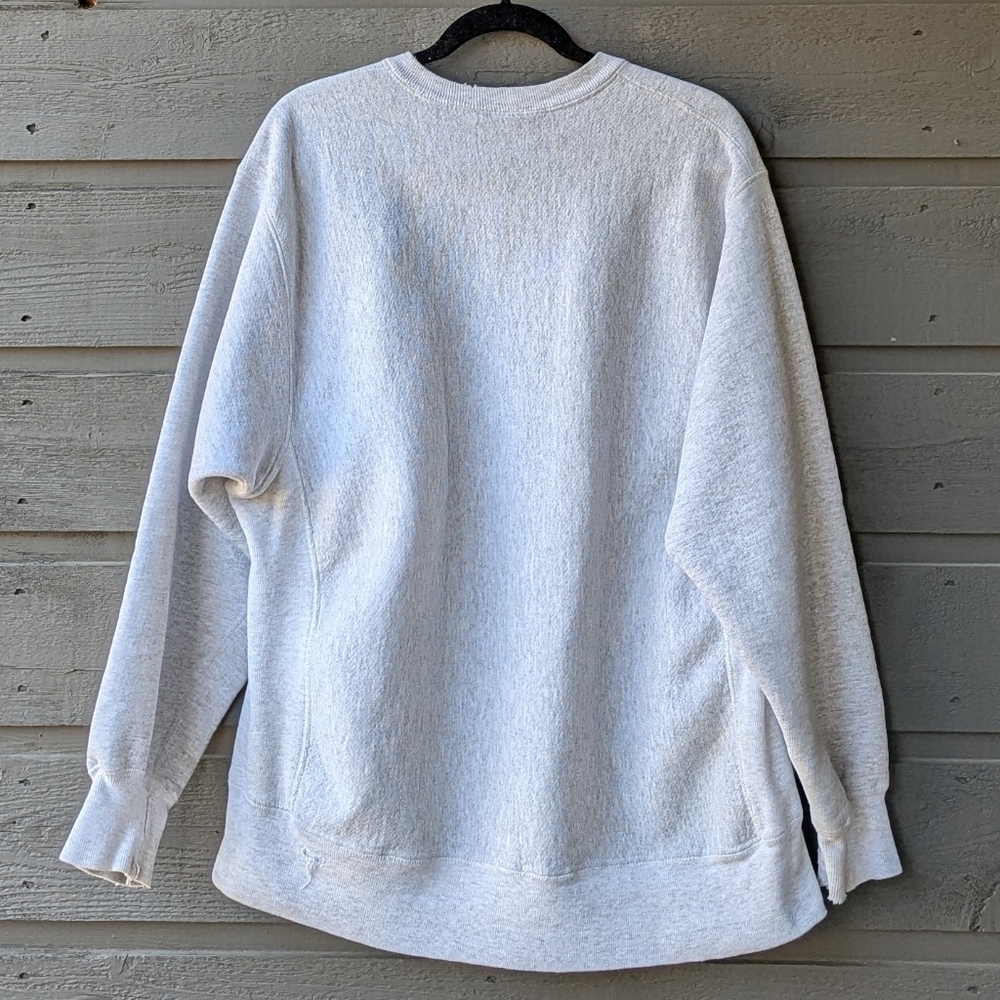 VTG 80s Lee Cross Grain Denver Athletic Club Heavyweight Sweatshirt Gray XL - Picture 7 of 9